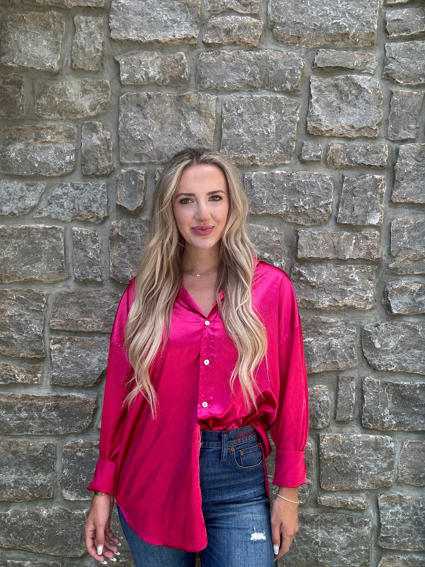 Pink Button Up (NEW)